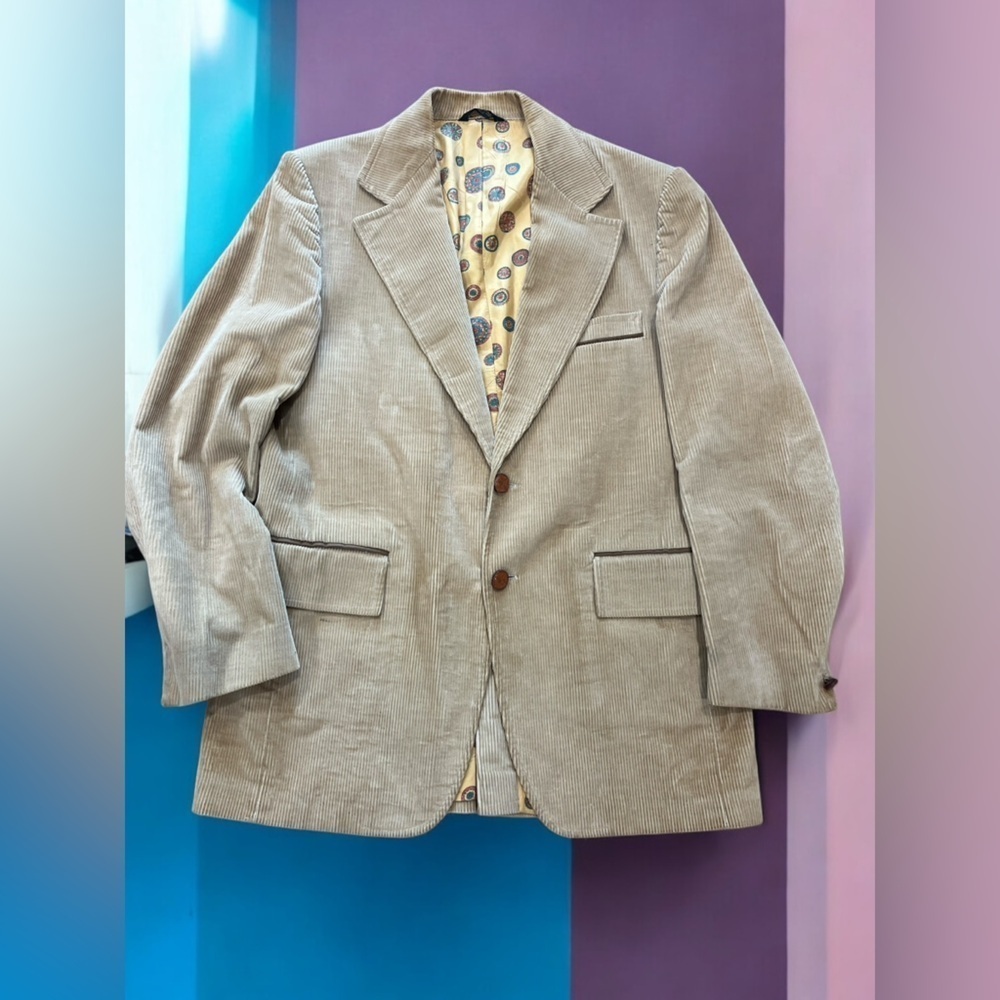 Corduroy tan sport coat blazer jacket casual Ivy League vintage 70’s